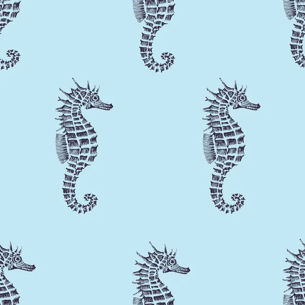 De naadloze patroon vector met seahorse — Stockvector