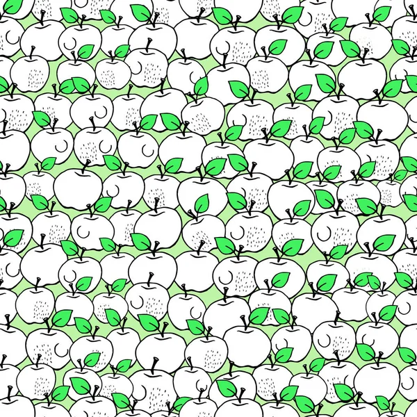 Modello vettoriale senza soluzione di continuità con mele — Vettoriale Stock