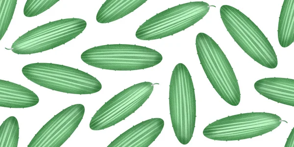 Ручной Рисунок Цвета Огурца Бесшовный Узор Органические Свежие Овощи Иллюстрация — стоковое фото