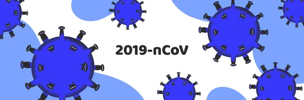 Pandemické Lékařské Koncepce Banner Nebezpečnými Buňkami Vektorové Ilustrace Koronavirová Epidemie — Stockový vektor