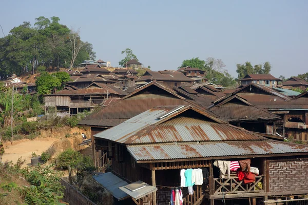 Hegyi falu, Shan állam, Mianmar — Stock Fotó