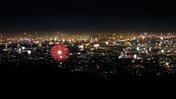 Fuegos artificiales sobre Viena Imagen de archivo