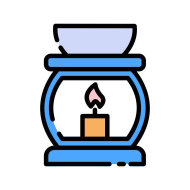 Aromaterapi Icon 'un ana hatlarını doldurdu. Beyaz arkaplanda spa vektör illüstrasyonu