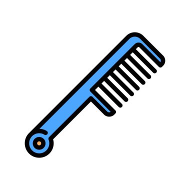 Saç fırçası Icon 'un taslağını doldurdu. Beyaz arkaplanda spa vektör illüstrasyonu