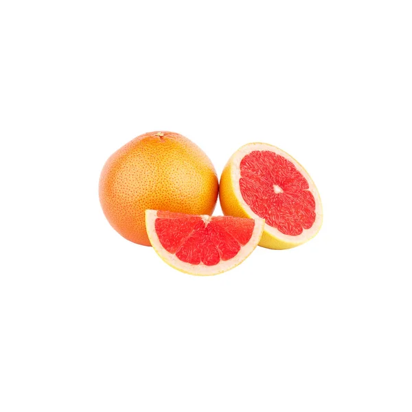 Rijpe Grapefruit, geïsoleerd op wit — Stockfoto