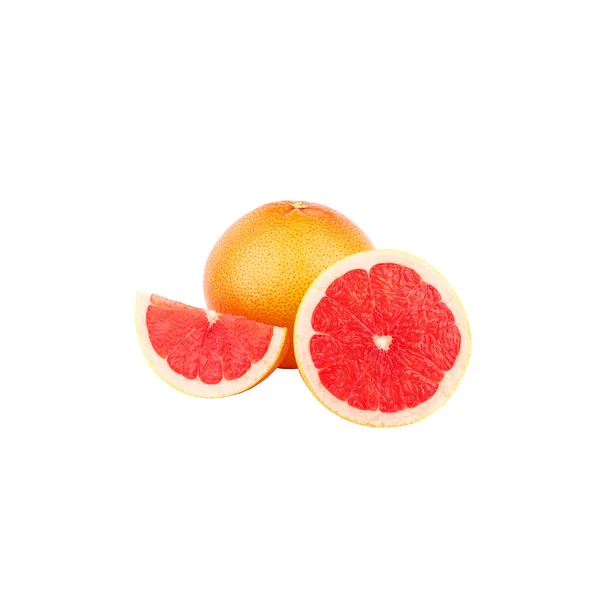 Zralého grapefruitu, izolované na bílém — Stock fotografie