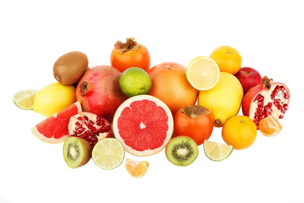 Reihe von bunten frischen rohen Früchten — Stockfoto