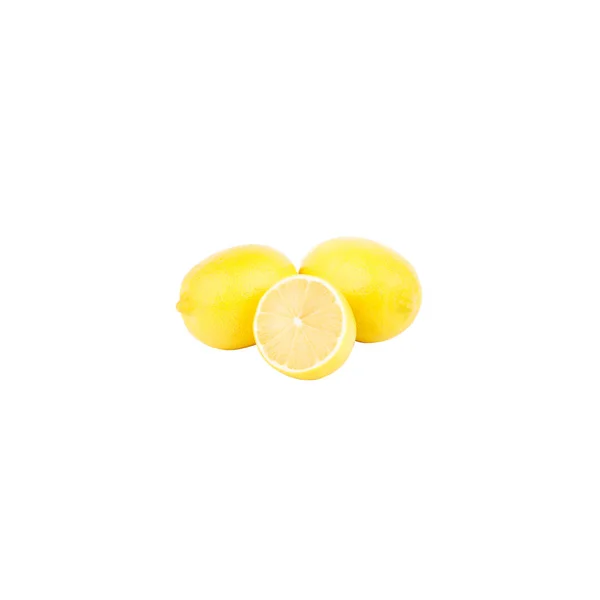 Three ripe yellow lemons, isolated — Stock Photo, Image