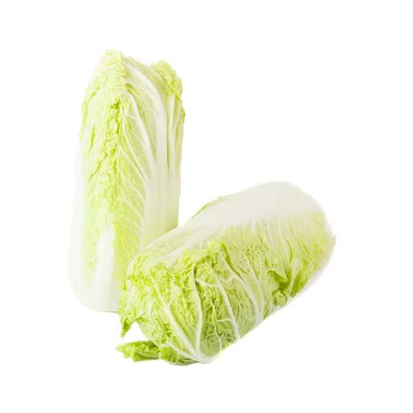 Świeży lekki zielony napa kapusta, na białym tle — Zdjęcie stockowe
