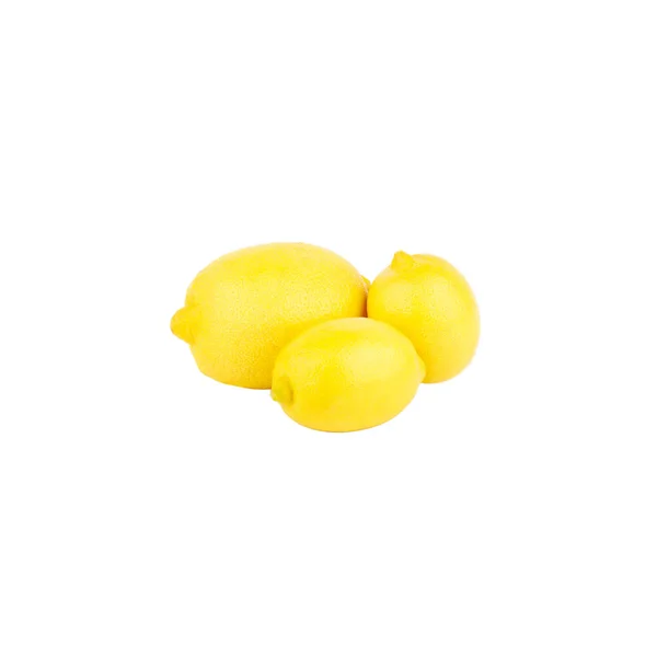 Три стиглі жовті лимони, ізольовані — стокове фото