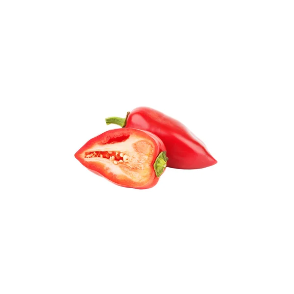 Λαχανικά: Κόκκινο φρέσκα Πιπέρια κουδουνιών, απομονωμένο — Φωτογραφία Αρχείου