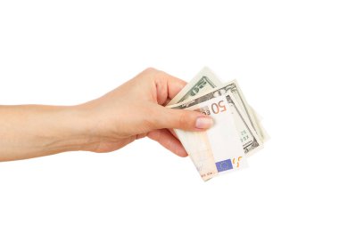 Yüz dolar ve elli euro kadının elinde
