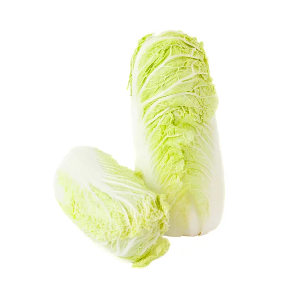 Świeży lekki zielony napa kapusta, na białym tle — Zdjęcie stockowe
