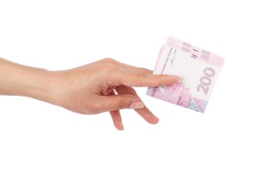İki yüz hryvnias izole kadının elinde