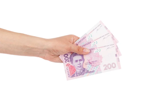 İki yüz hryvnias izole kadının elinde