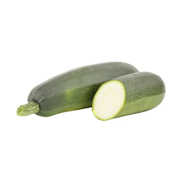 Zucchine verde scuro, isolate su bianco — Foto Stock