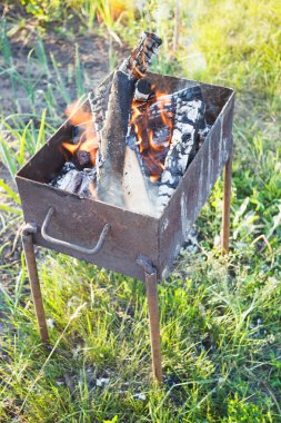 Yakacak odun yanan ile Barbekü