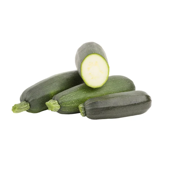 Zucchine verde scuro, isolate su bianco — Foto Stock