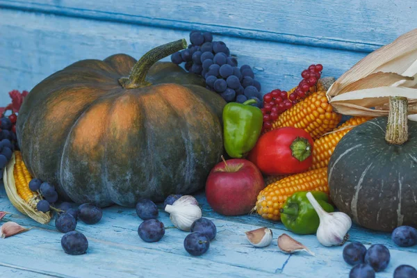 Kabak ve farklı olgun sebze ve meyve
