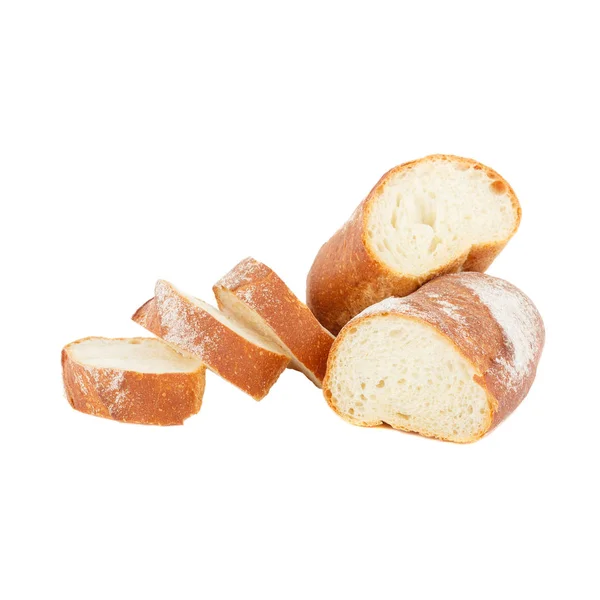 Cottura fatta in casa: panino con zucchero in polvere, isolato sul bianco — Foto Stock