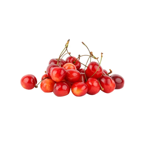 Cerezas rojas maduras aisladas en blanco —  Fotos de Stock