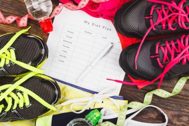 Spor giyim, Ayakkabı, diyet planı ve teyp ölçme