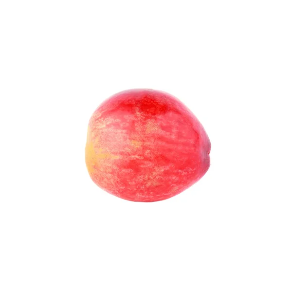 Червоний стиглий персик ізольований на білому — стокове фото
