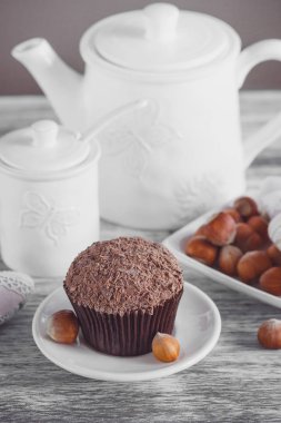 Çaydanlık, cupcake ve farklı süslemeler