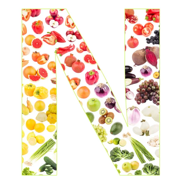 Brief aus Obst und Gemüse, isoliert — Stockfoto