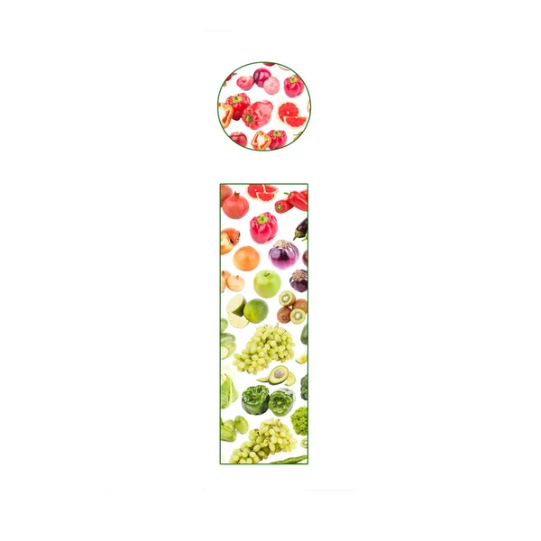Buchstabe Aus Obst Und Gemüse Isoliert Auf Weiß — Stockfoto