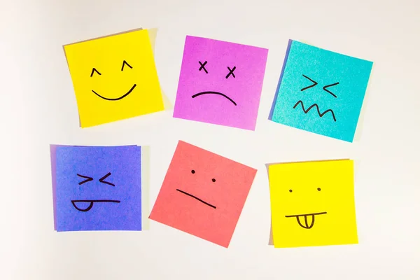 Set of funny colored stickers with different emotions — Stock Photo, Image