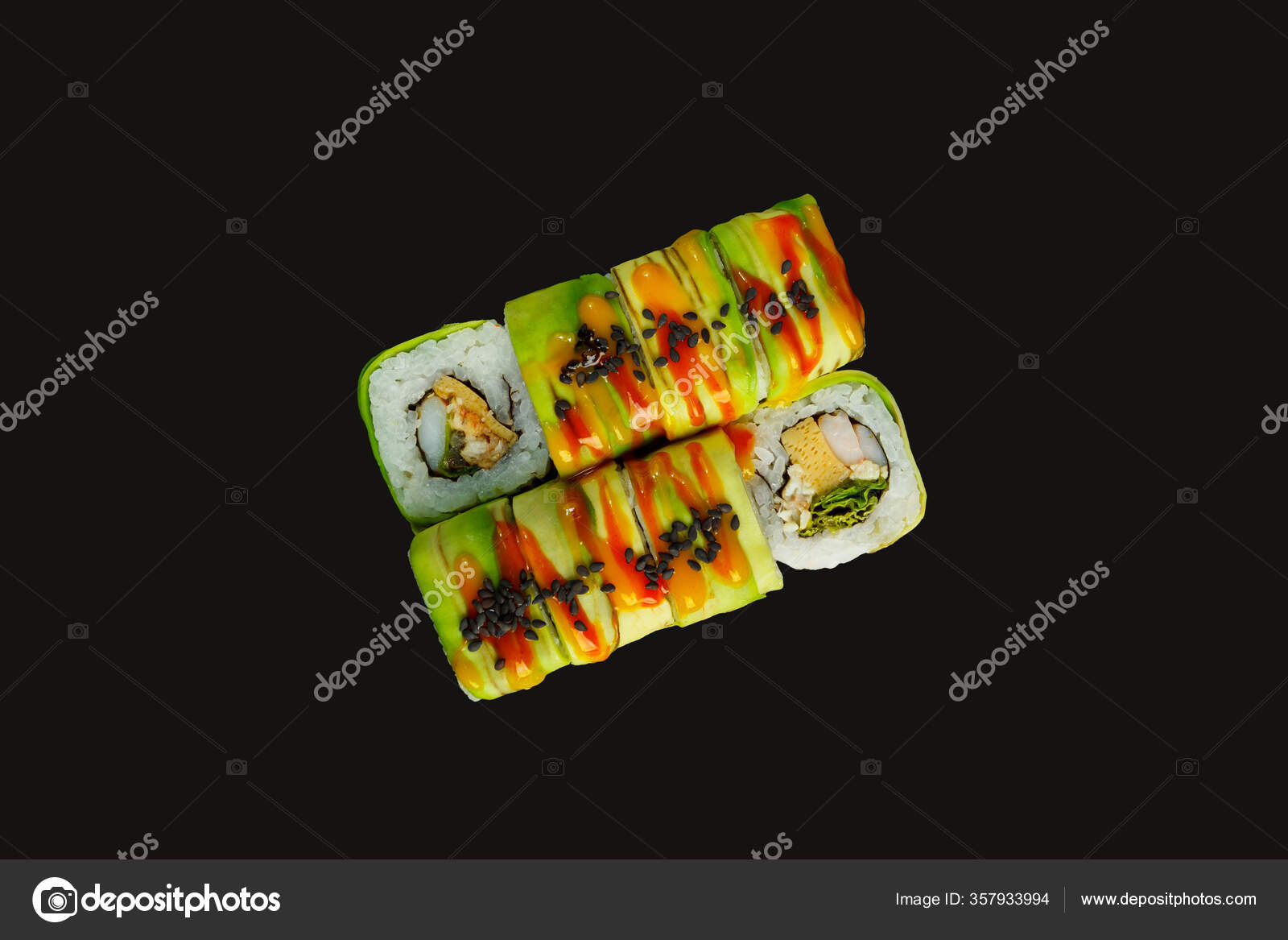 Japanese Food Set Salmon Sushi Rolls Salmon Eel Top View — Stock Photo
