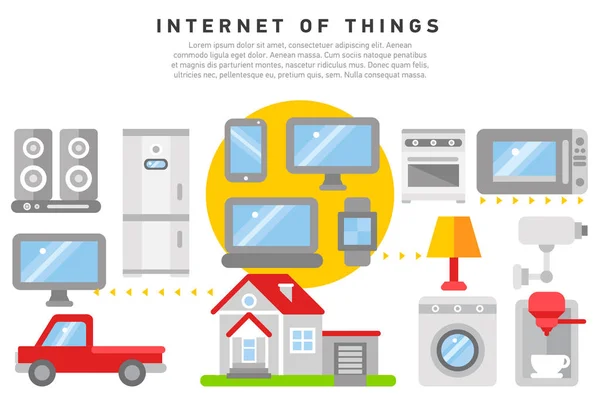 Internet de las cosas en casa — Vector de stock