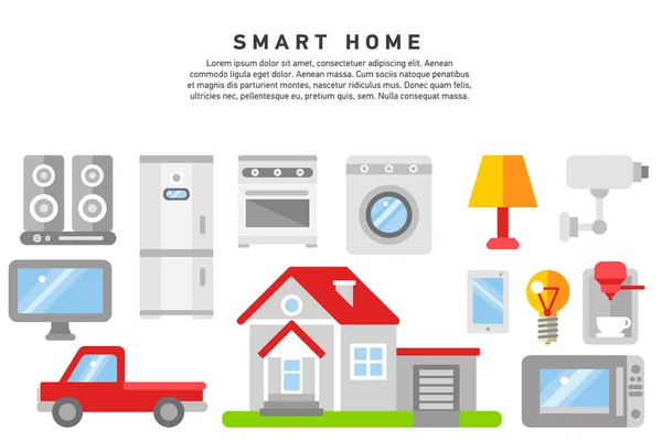 Smart home iot internet ding — Stockvector