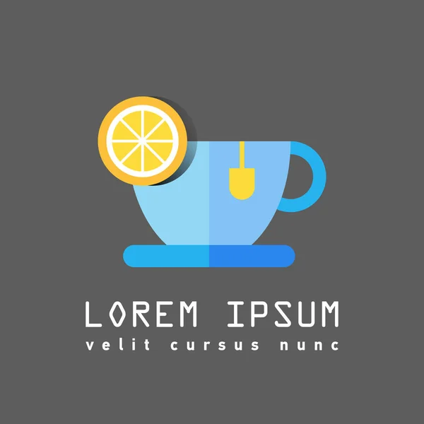 Icono plano o logotipo de la taza — Vector de stock