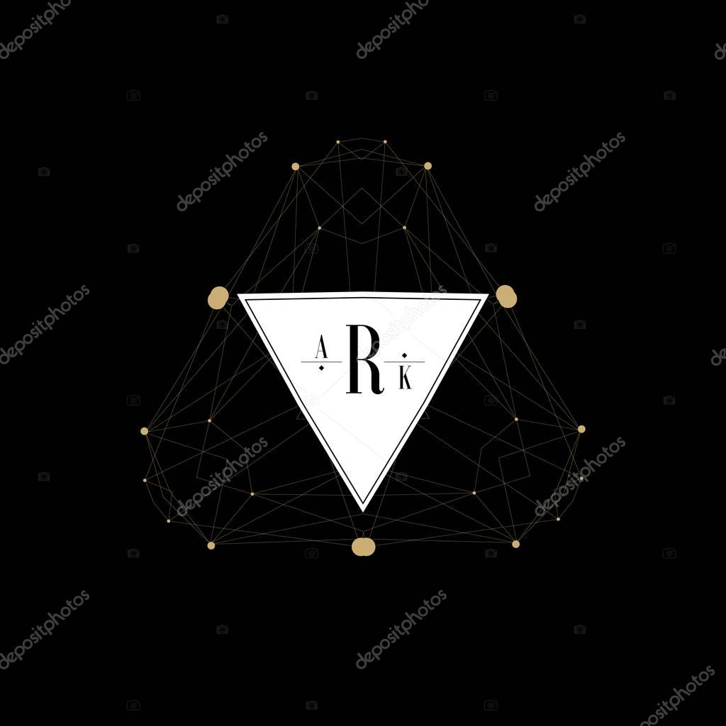 Vector abstract jewelry logo design templates and monogram templates in trendy linear style - diamonds and gems.