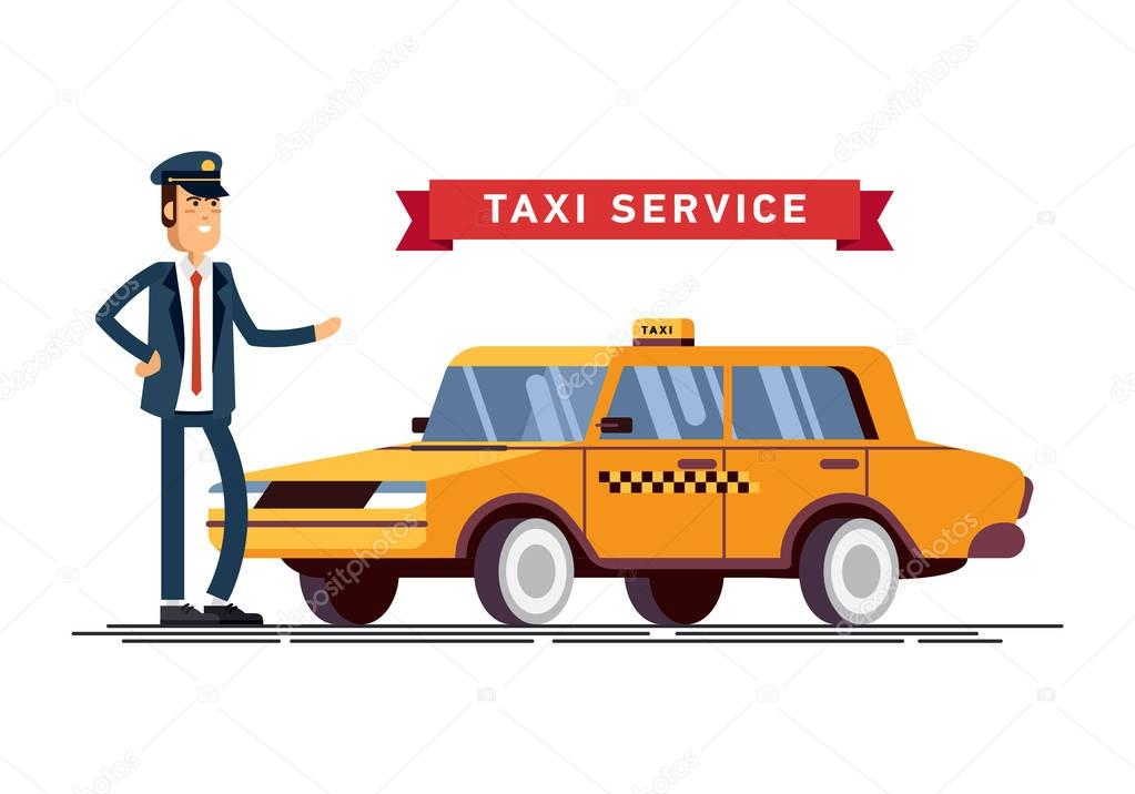 Taxi driver Call with smartphone service background