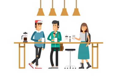 vektör görüntü Café iki kız