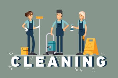 Cleaning company vector concept design.