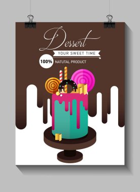 Doğum günü pastası. Colorul badem ezmesi düz simgesi