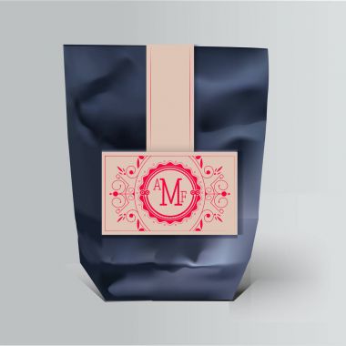 Mockup folyo yiyecek abur cubur için cips, baharatlar