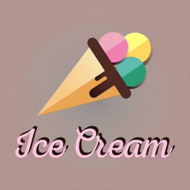 Dondurma simgesi. Düz işareti Kepçe