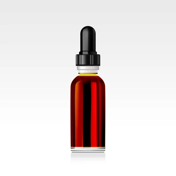 Realistic essential oil bottle. Mock up. — Stock Vector
