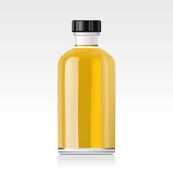Realistic essential oil bottle. Mock up.