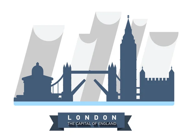 В Великобритании. Англия. Панорама Лондона — стоковый вектор