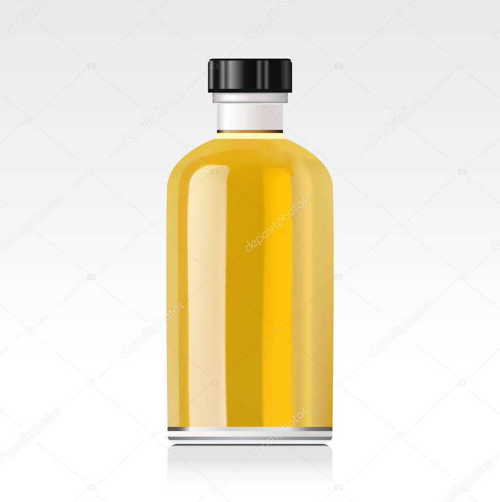 Realistic essential oil bottle. Mock up.