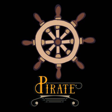 Deniz dümen tekerlek örnek tipografi ile