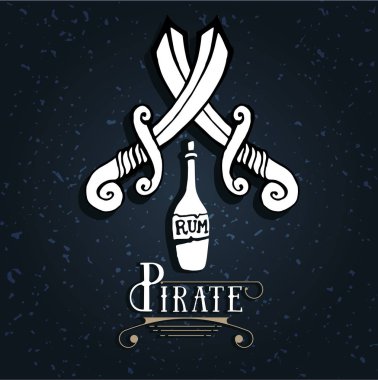 Çapraz kılıç ve kılıç. El çizimi