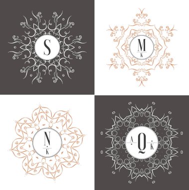 Set lüks logo şablonu süsleri