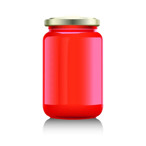 Γυάλινο βάζο με μαρμελάδα, — Διανυσματικό Αρχείο